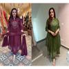 Party Wear Cotton Kurti Pant Dupatta Set Indian Designer Ethnic Salwar Kameez