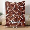 Custom Name American Football Theme Printed Blanket - Perfect for Couch, Bed, Travel & Outdoor Use | Machine Washable, Cozy & Durable.