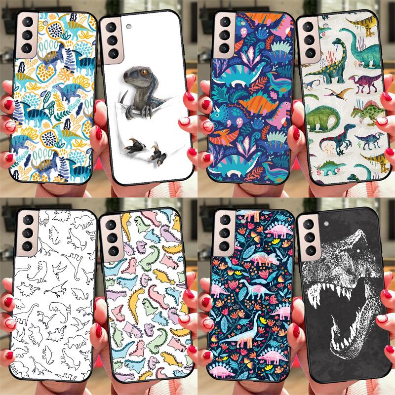 Süße Dino Dinosaurier Hülle Für Samsung Galaxy S23 S21 Ultra S20 FE S8 S9 S10 Note 10 Plus Note 20 S22 Ultra Hülle