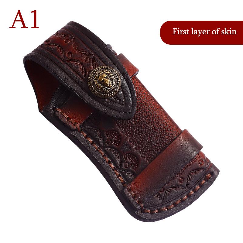 Zhipu Gesneden Leren Etui Hoofdlaag Rundleer Zakmes Etui Holster