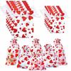 50/100Pcs Valentine's Day Wedding Party Gift Bags Love Heart Drawstring Organza Candy Cosmetic Jewelry Beads Packaging Pounches