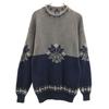 90s Old Nordic Pattern Long Sleeve Sweater L Gray Knit Men's Used