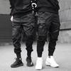 Classic Streetwear Hip Hop Joggers Men Letter Ribbons Cargo Pants Pockets Track Tactical Casual Male Trousers Sweatpant