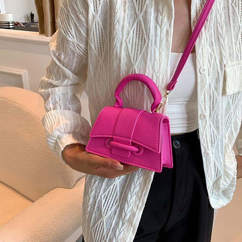 Mini PU Crossbody Bag Women Girls Square Shoulder Bag Solid Color Parent-child Pouch Sweet Lipstick Makeup Bag