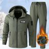 Man's Set Winter Waterproof Outdoor Set Plus Size Set Warm Jacket + Warm Pants 2 Piece Set