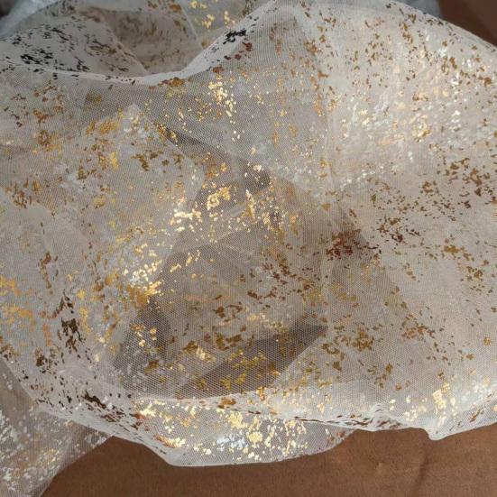 Gaze Tischläufer Durchsichtiger Chiffon Tüll Käsetuch mit Glitzer Metallfolie für Hochzeit Geburtstagsparty Jubiläum Esstisch Dekoration