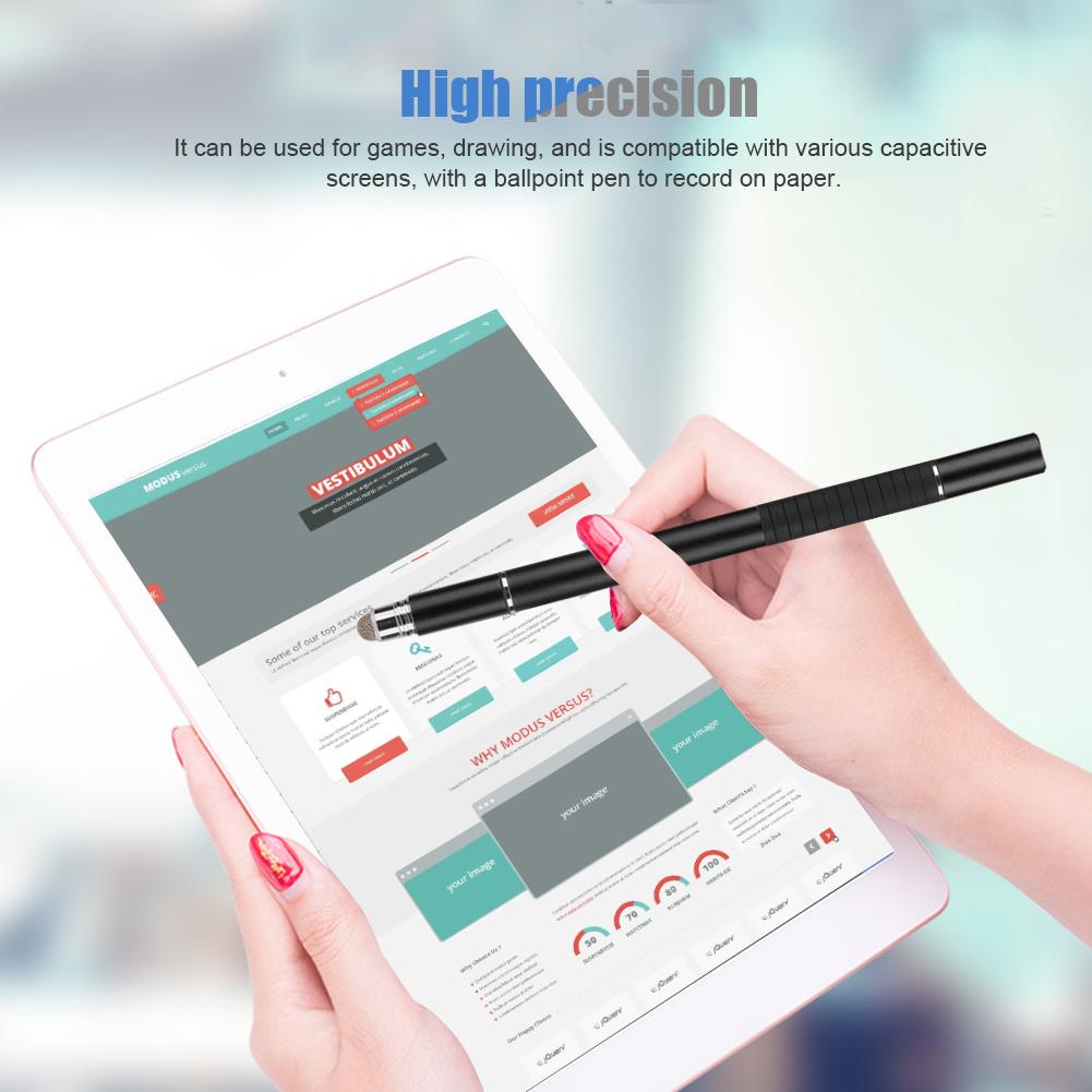 3 in 1 Cloth TipDisc Pen High Capacitive for Mobile Phone Tablet(Black )