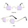 Bonbonfarbene Punk-Sonnenbrille Metallrahmen Hip-Hop-Sonnenbrille Vintage Mini-Sonnenbrille für Damen & Herren