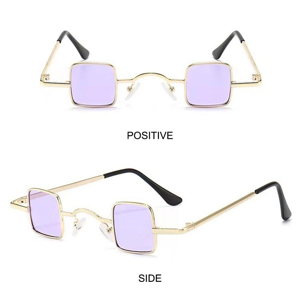 Bonbonfarbene Punk-Sonnenbrille Metallrahmen Hip-Hop-Sonnenbrille Vintage Mini-Sonnenbrille für Damen & Herren