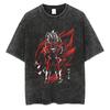 New Dragon Ball Beigeta Retro Tshirt Washed Oversized Distressed Anime Print Casual Cotton Short Sleeve Parentchild Tee