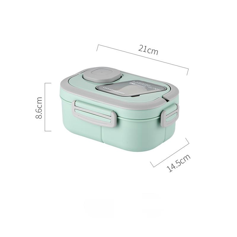 1200Ml Lunch Box Portable Office Microwave Oven Bento Box with Handle Student Compartment Lunch Box with Fork and Spoon
