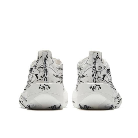 Anta Comfortable Fabric Rubber Low Top Running Shoes Men Sneakers White Black Titanium 912615589-2