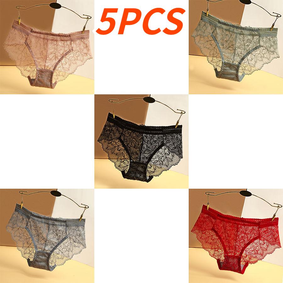 4/5 PCS Fashion High Quality Women's Panties Transparent Underwear Women Lace Soft Briefs Sexy Lingerie Intimates