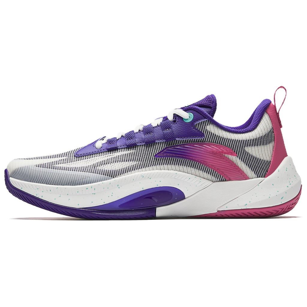 Anta Zap 1 TD Cushioning, Wear Resistant Low Top Basketball Shoes Men's White Purple Pink Sneakers 912521601Q-1