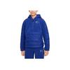 Solid Color Logo Hooded Long Sleeve Jacket Kids Jackets Blue DV3066-455