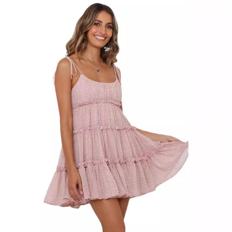 New Product, Summer Vacation Sexy Print Suspender Dress