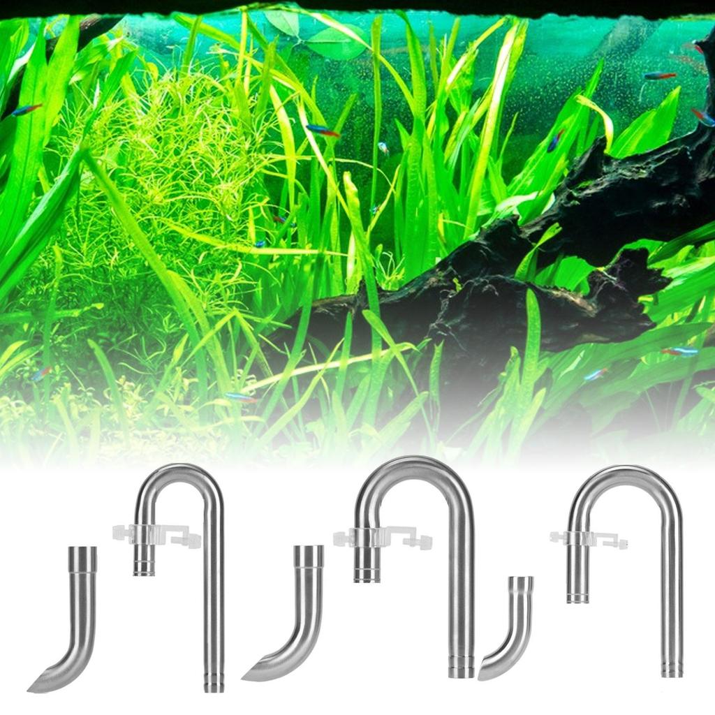 Universal Aquarium Lily Pipe Set Leakproof Stainless Steel Tubing System Adjustable Outflow for Planted Fish Tank