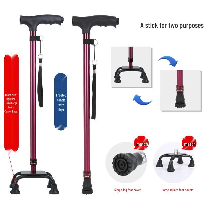 Kedenor Telescopic Quad Cane with Light