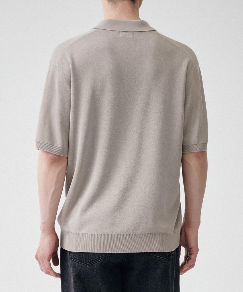 Musinsa Standard Cool Touch Slit Neck Knitted Polo Shirt [Mushroom]