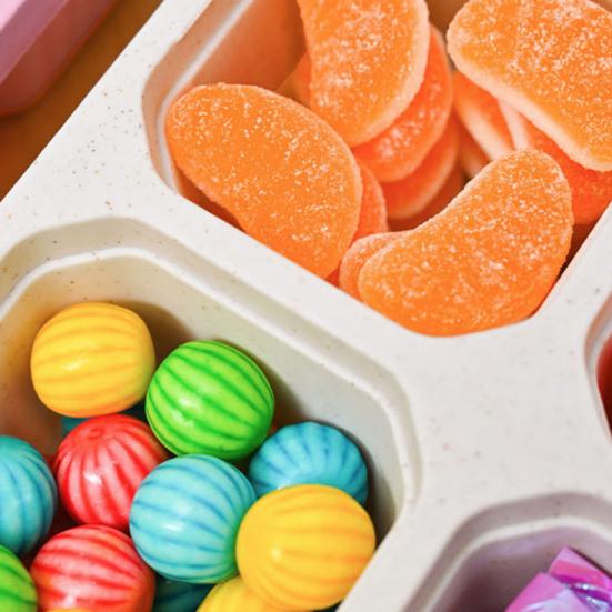4 Pcs Snack Boxes with 4 Compartments Reusable Easy-Open Lid Snack Containers for Kids Adults Stackable Food Storage Containers for School Home Travel