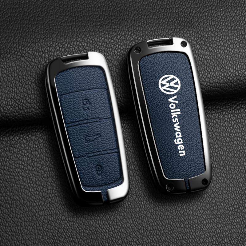 Leder Auto Zinklegierung Schlüsselanhänger Hülle Fernbedienung Schale Für Volkswagen VW Passat 3C CC B6 B7 B7L R36 Maogotan B5 Schlüsselanhänger Zubehör