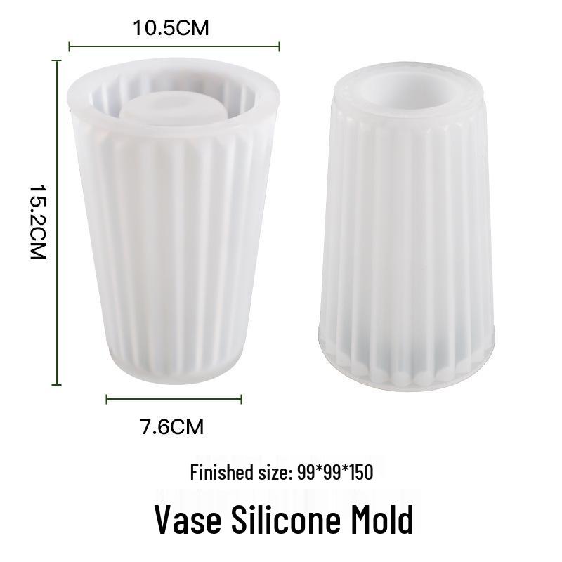 Poppy DIY 3D Striped Epoxy Resin Vase & Pen Holder Mold Silicone