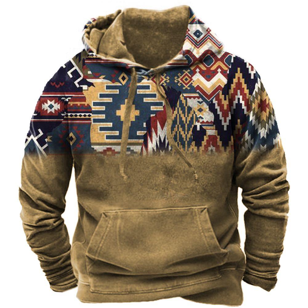 Autumn Vintage Men's Sweatshirt Long Sleeve Hoodie For Men Casual Indian Harajuku Print Top Male Oversized Clothing Hoodie