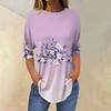 Womens T Shirts 3/4 Sleeve Shirts Color Pullover Summer Spring Tops Blouses