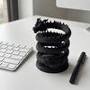 Spiral Coiled Dragon Pen Holder Black Storage Holder Cool Desktop Statue  Game Room