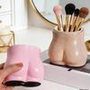 Cute Novelty Butt-shaped Pen Holder Multi-Functional Resin Pen Holder Cartoon Desktop Organizer Student Dorm