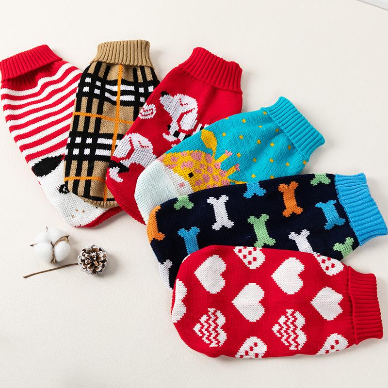 New Pet Sweaters, Autumn and Winter Cats, Dog Clothes, Bichong Corgi Wool Knitted Sweater Cross-border