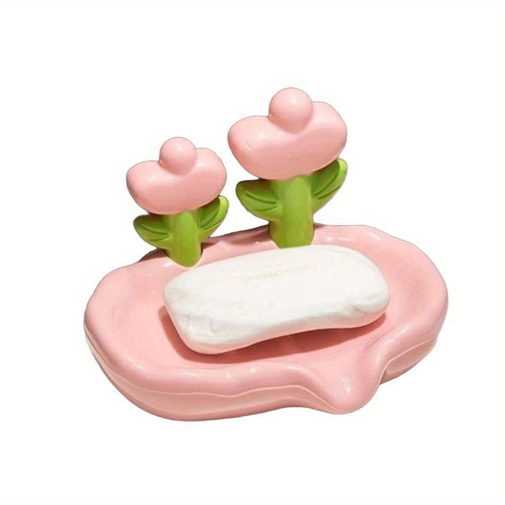 Creative Floral Soap Box Draining Non-slip Soap Dish Bathroom Accessories Lovely Soap Holder For Home Bath