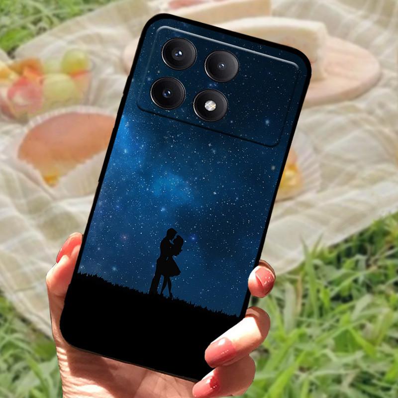 For Xiaomi Poco X6 Case Cover Poco X 6 X6 Pro 5G Silicone Soft Marble Black Bumper Funda Coque for Xiaomi Poco X6 Pro Protective