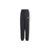 Three-Stripe Design Cuffed Knit Casual Pants Daily Wear Bottoms Women Black HA4375
