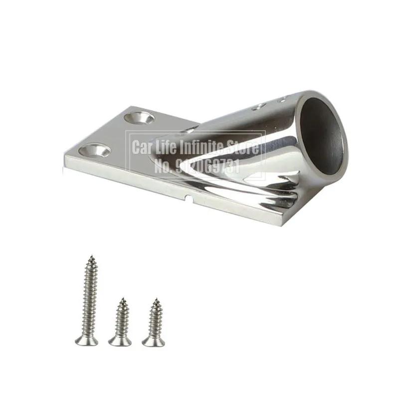 30/45 Derece 22/25mm Dikdörtgen Taban Paslanmaz Çelik Tekne Güverte El Tutamağı Bağlantı Direği Tabanı Tekne Deniz Yatları İçin