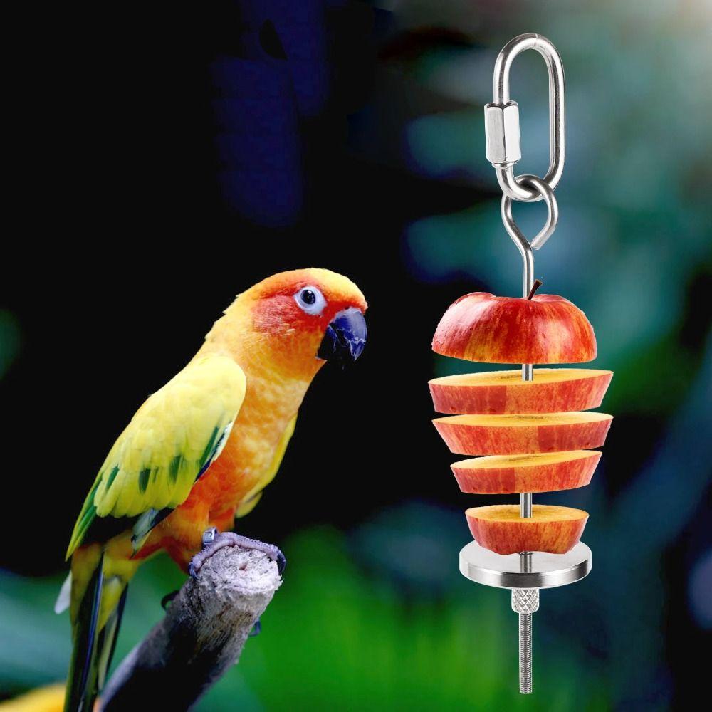 2Pcs Rust-proof Bird Feeder for Cage Parrot Fruit Skewers For Macaw Parakeet Parrot Budgie