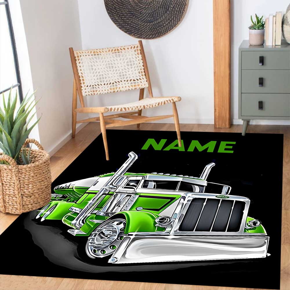 Heavy Trucks Customize Your Name Rug, Office Chair Cushion, Home Bedroom Living Room Gift.