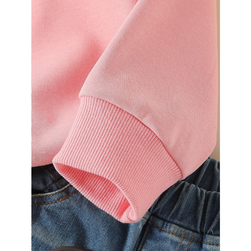 European sizes Girls Soft Crewneck Sweatshirt Cute Cartoon Cats Climbing Print Design, Casual All-Match, Ideal Holiday Present