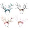 Couronne Florale Cerf Bois de Cerf Bandeau Bois de Rennes Cerf de Noël Cerf de Noël Accessoires de Photo Fée