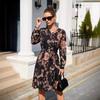 Womens Summer Print Long-sleeved Pendulum Dress