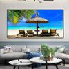 Landscape Beach Bridge Palm Tree Sunset Canvas Painting Posters and Prints Wall Art Pictures Living Room Home Decor No Frame