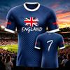 2026 Summer England Men's Soccer Jersey Breathable Team Training Fashion Print Casual Women Short Sleeve Men's Sports Tee Shirt