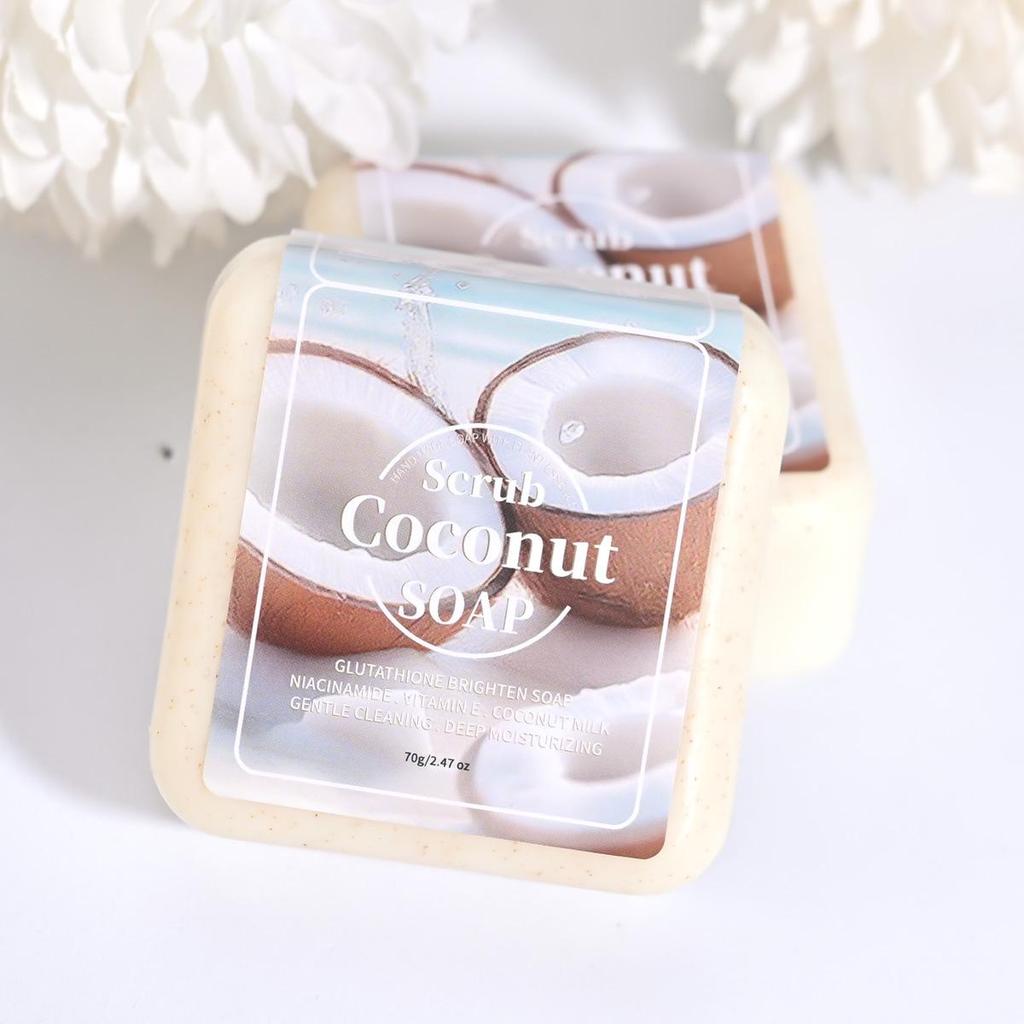 70g Handmade Coconut Glutathione Soap with Turmeric Essential Oil - Perfect for Travel and Business Trips.