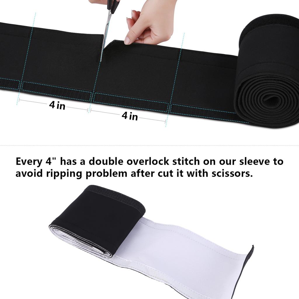 Cable Management Sleeve 78" Flexible Neoprene Adjustable Cord Sleeves Wrap Cover Wire Hider Con