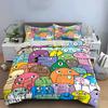 Colorful Monsters Cartoon Decoration Set Exquisite Three-Piece Bedding Set Gift For Kids And Adults