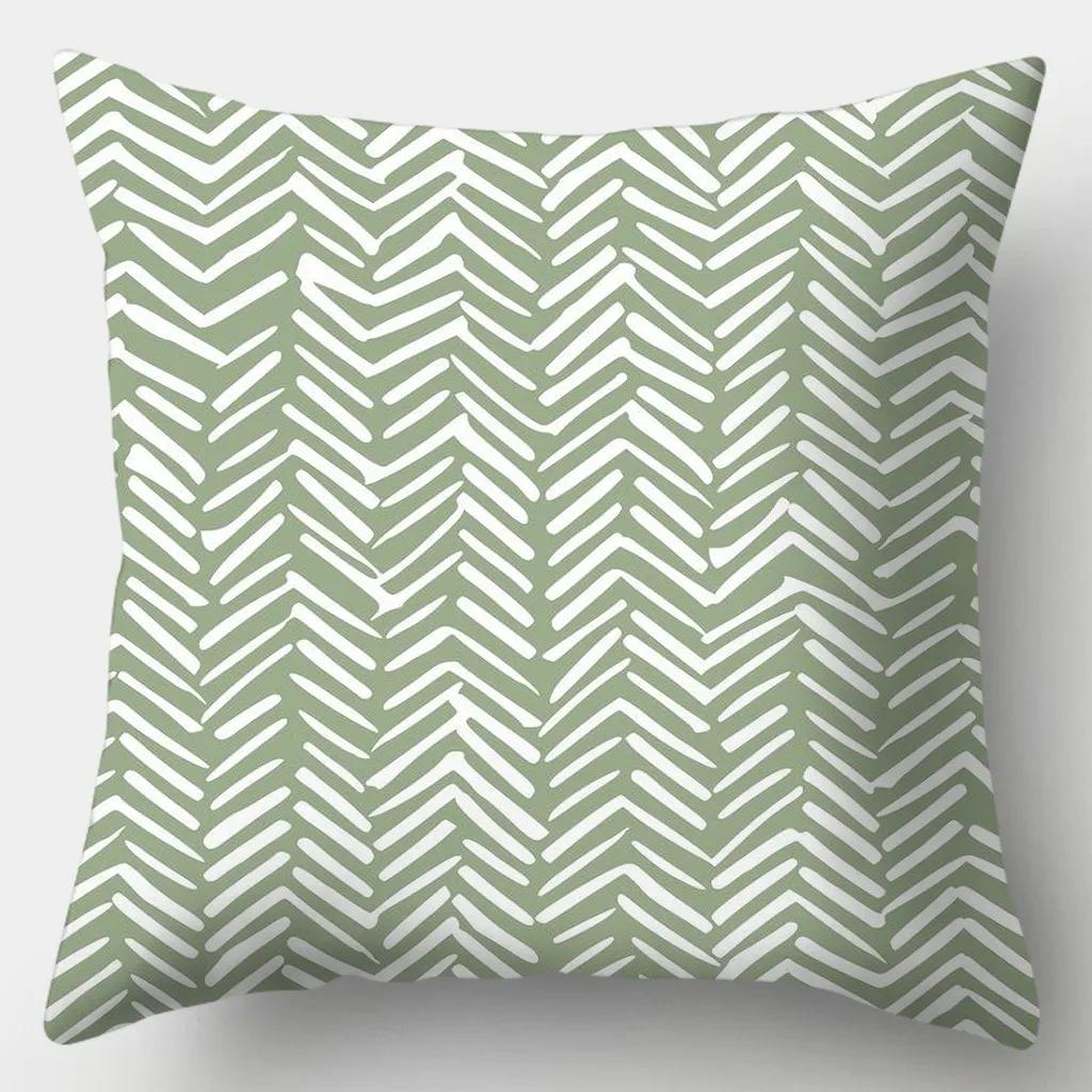 Just Green Avocado Plaid Cushion, Square Pillowcase, Sofa, Floral Print