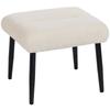Seat Stool with Soft Seat Cushion, Steel Legs, Footstool with Chenille Fabric, 45 X 41 X 38 Cm, Cream White
