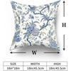 Chinoiserie Pillow Covers Set of 2 Blue and White Outdoor Bule Birds Flowers Throw 18x18 Inch Cotton Square Cushion Cover