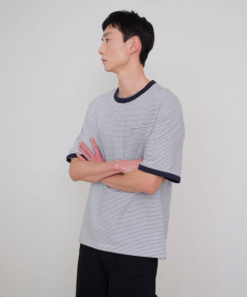 SIECLE Striped Ringer T-Shirt (White)