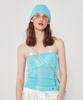 CRANK Metal Logo Knit Tube Top_Blue